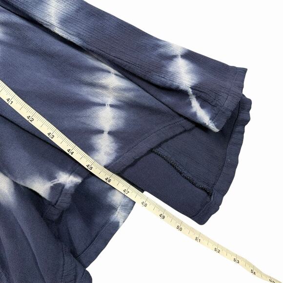 Gypsy Rose Maxi Dress Tie Dye Boho Free Size Blue Soft Rayon Handmade in Nepal - Picture 6 of 10